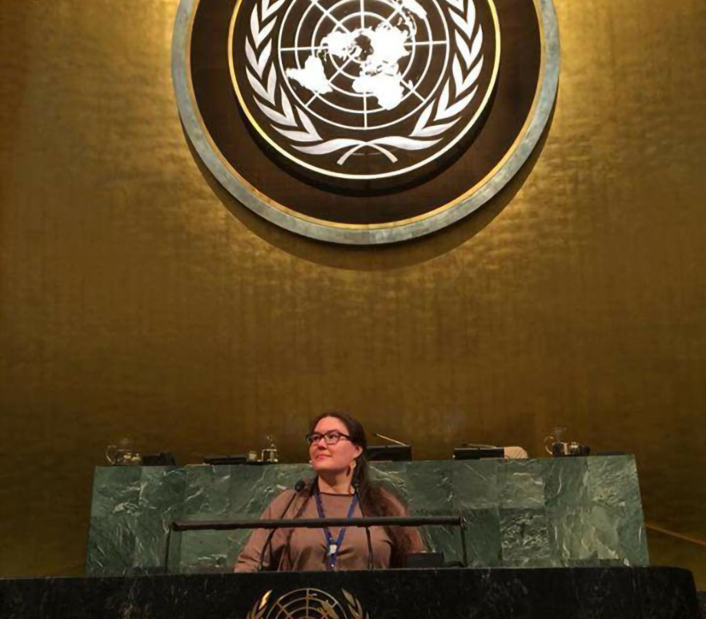 NACM Core Leader Cheryllee Bourgeois delivers an Oral Statement on Indigenous Midwifery to the 17th Session of the United Nations Permanent Forum in April 2018